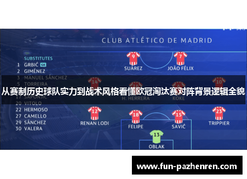 从赛制历史球队实力到战术风格看懂欧冠淘汰赛对阵背景逻辑全貌